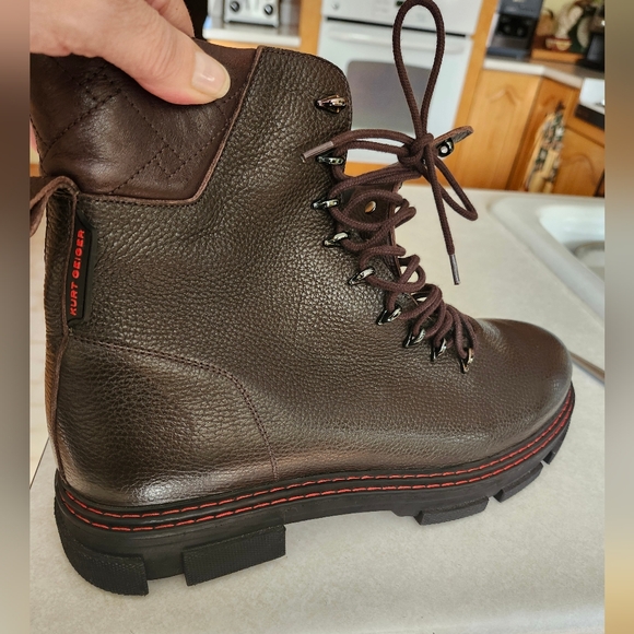 Mens Kurt Geiger Brown Leather Hiking Dress Casual Boots Size 12 / EU 46 - Picture 6 of 14